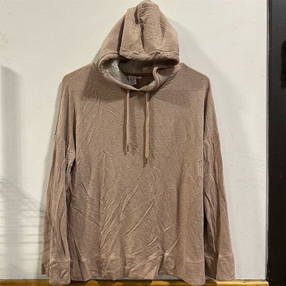 Victoria's Secret Women's Beige Sherpa Lined hood Hoodie Size M - Picture 1 of 4